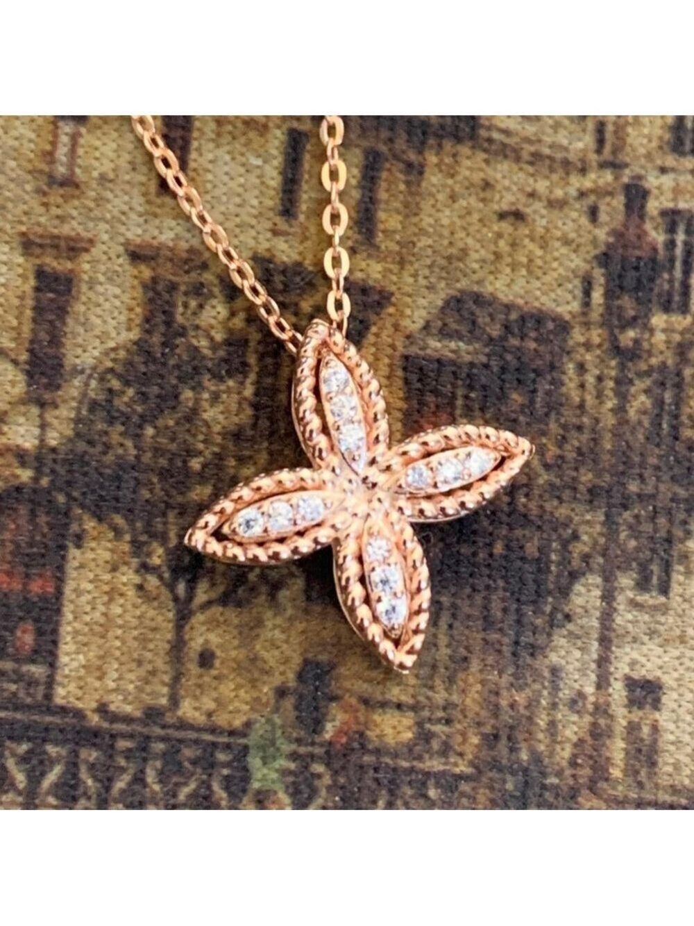 14kt GP Sterling Silver Clover Necklace - Picture 6 of 9